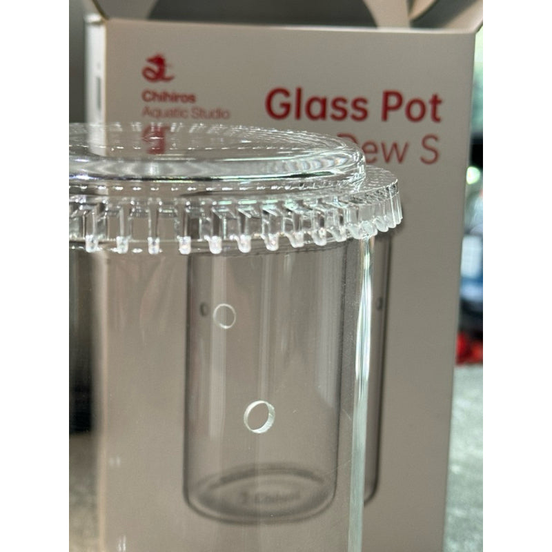 CHIHIROS - Glass Pot Dew with ventilation hole for terrarium aquascape plant nursery orchid culture