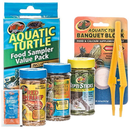 ZOO MED - Food Sampler for Aquatic Turtles with 6 items inside